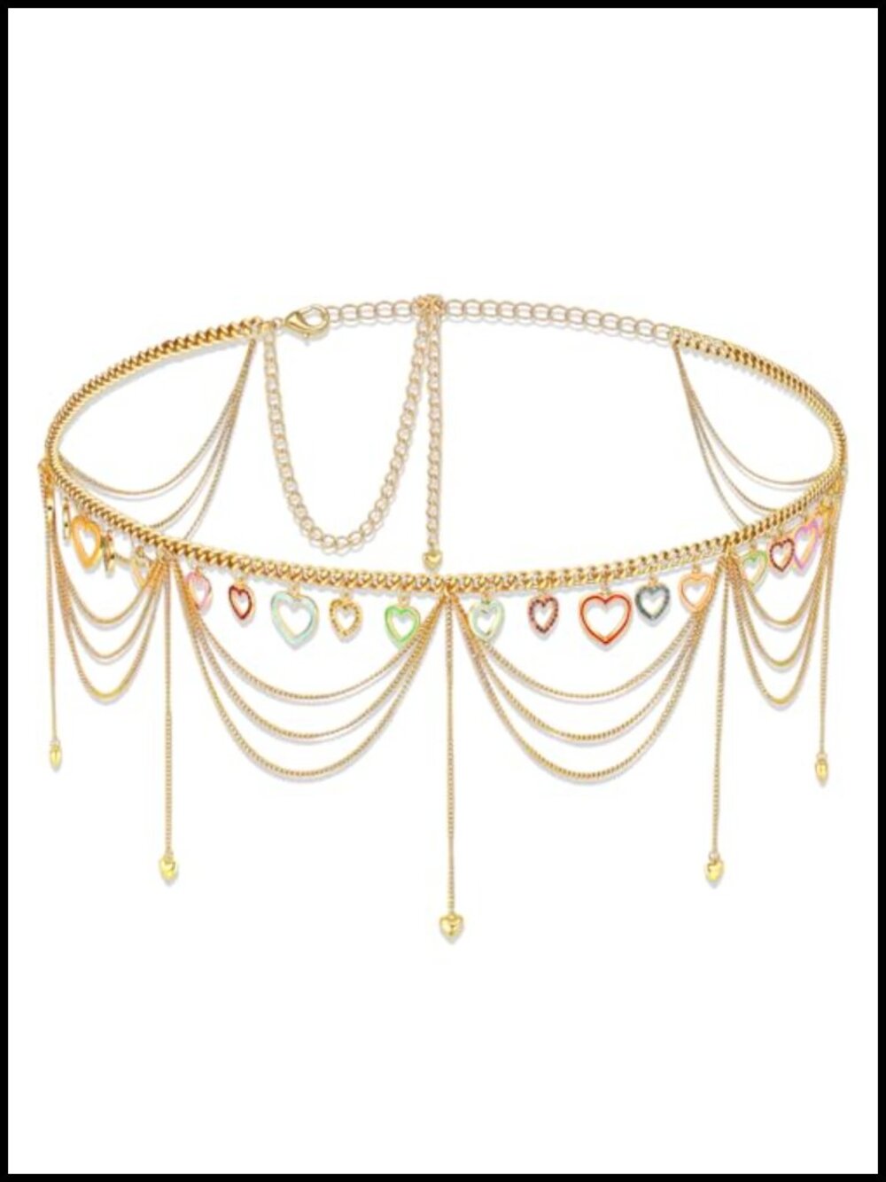 Heart Waist Chain Belt for Women Adjustable Plus Size Elegant Boho Hollow Charm - Picture 1 of 6
